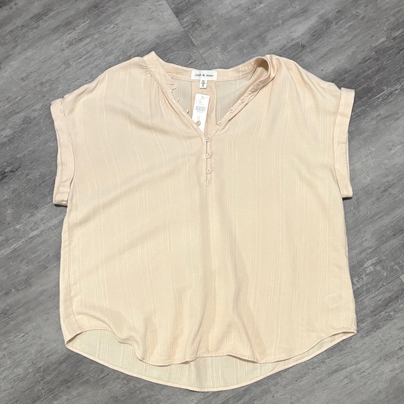 Cloth & Stone Light Beige Blouse New with Tags Size XL - Picture 5 of 9